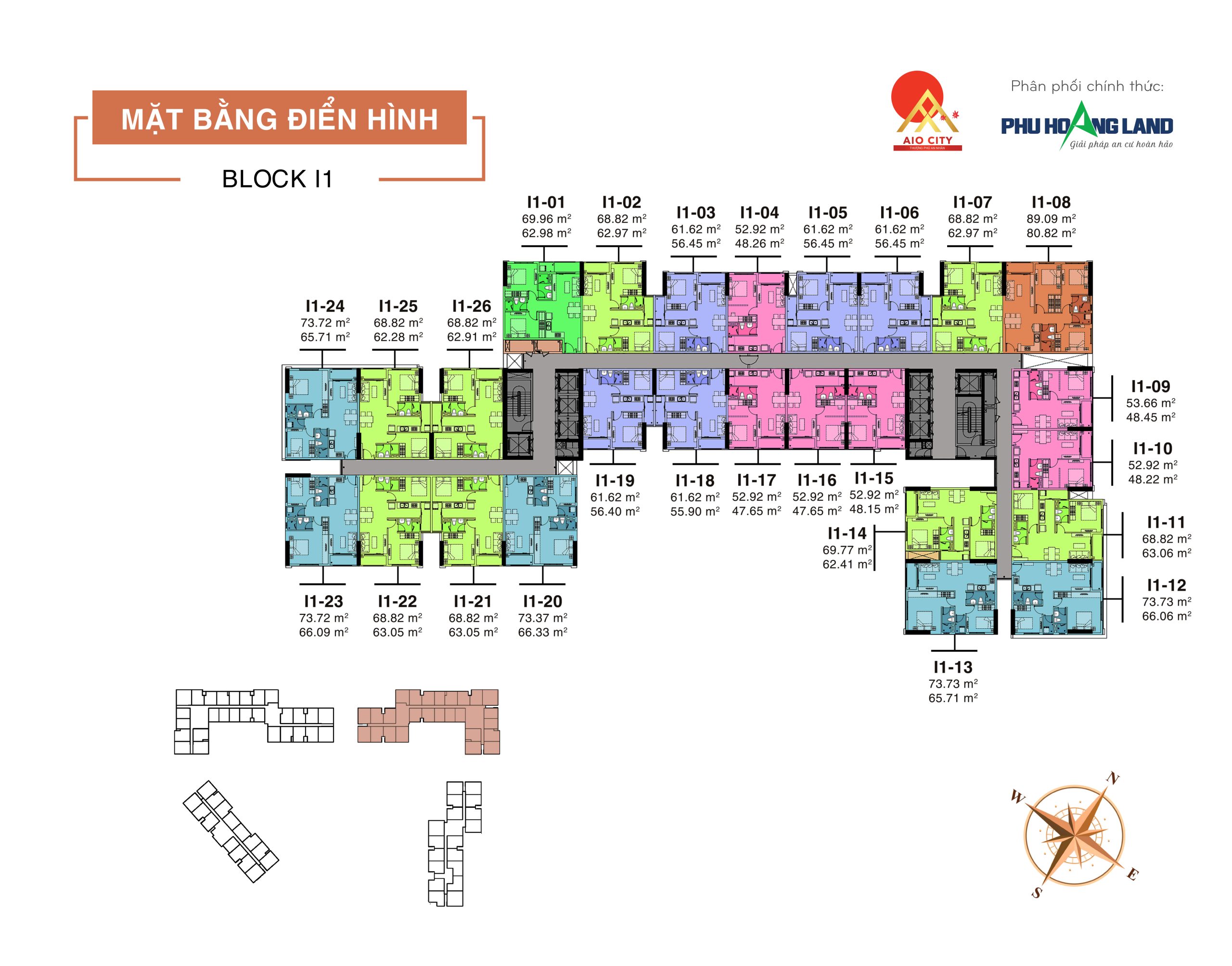 Mặt bằng Aio City Tháp I1