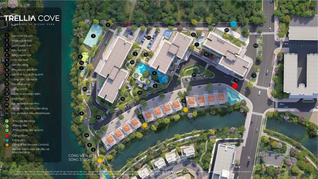 Mặt bằng Tiện ích Trellia Cove - Mizuki Park - Nam Long