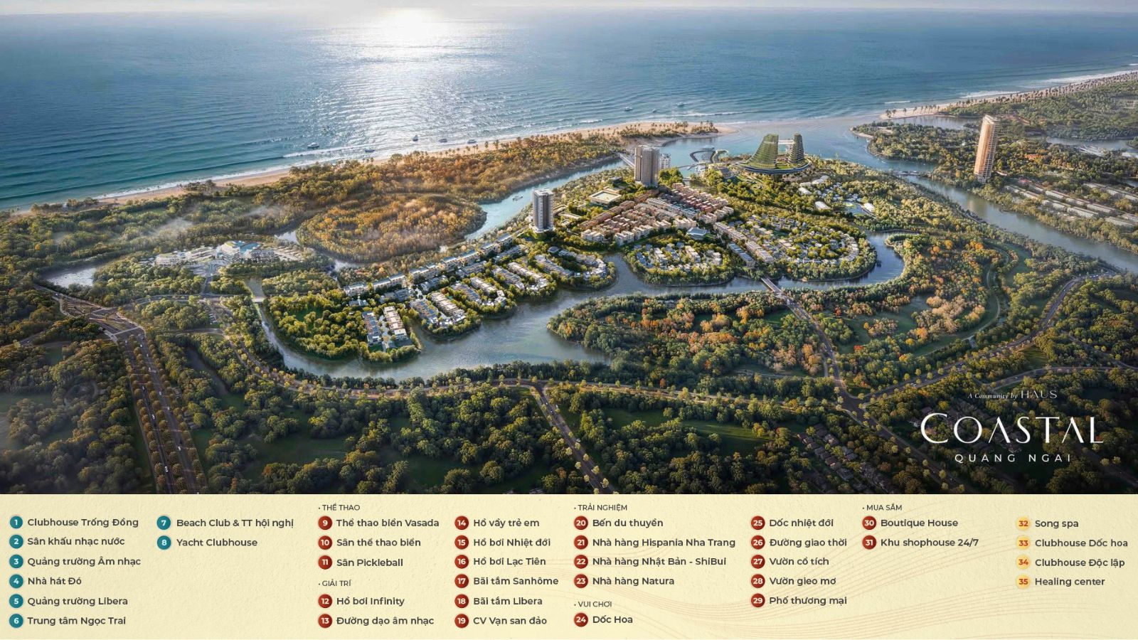 Mặt bằng tiện ích Coastal Quảng Ngãi